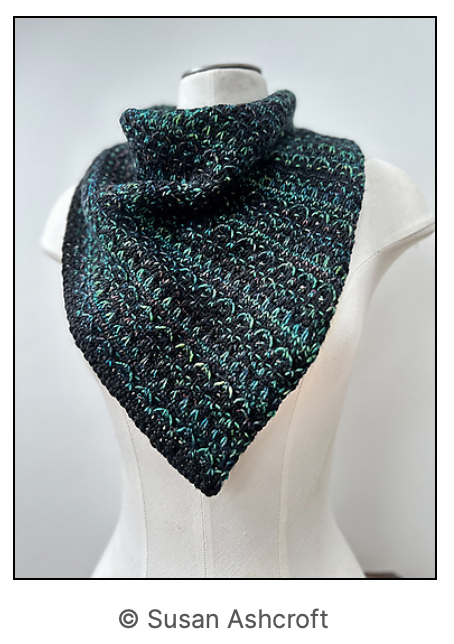Brain Freize Bandana in teal colours on a mannequin
