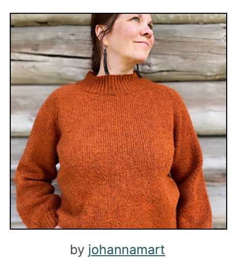 image of a woman wearing the juntu sweater in a heathered orange