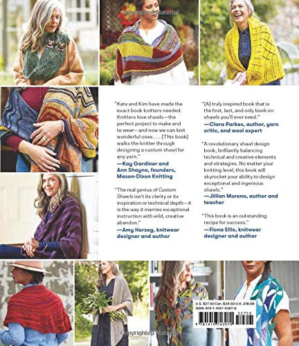back cover for this book - shows 9 different shawls that are included in the book