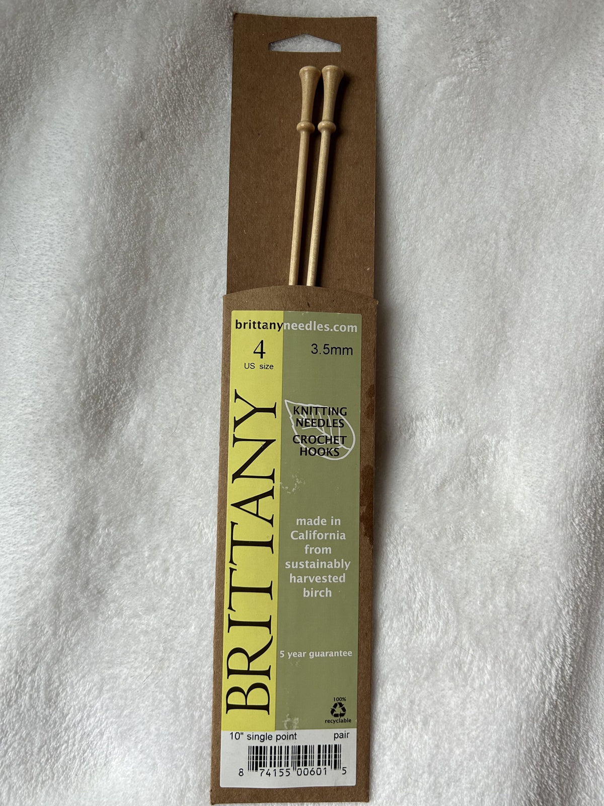 Brittany Single Point Knitting Needles Birch Wood