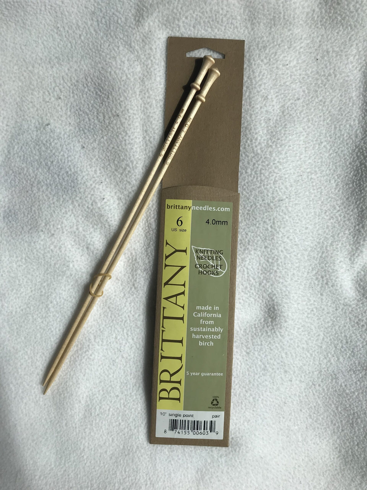 Brittany Single Point Knitting Needles Birch Wood