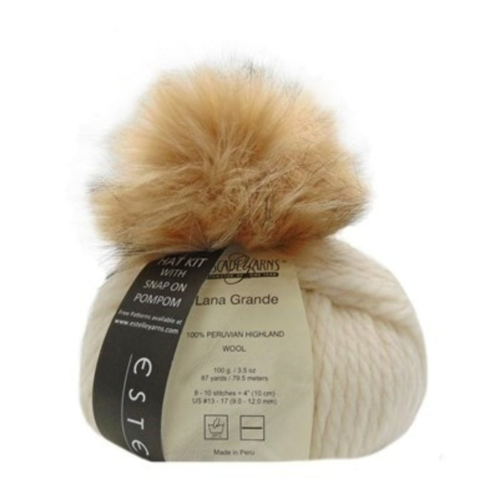 Cascade Yarns Lana Grande Hat Kit - Ecru & Fawn