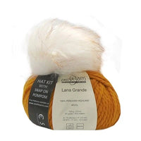 Cascade Yarns Lana Grande Hat Kit - Artisan Gold and White
