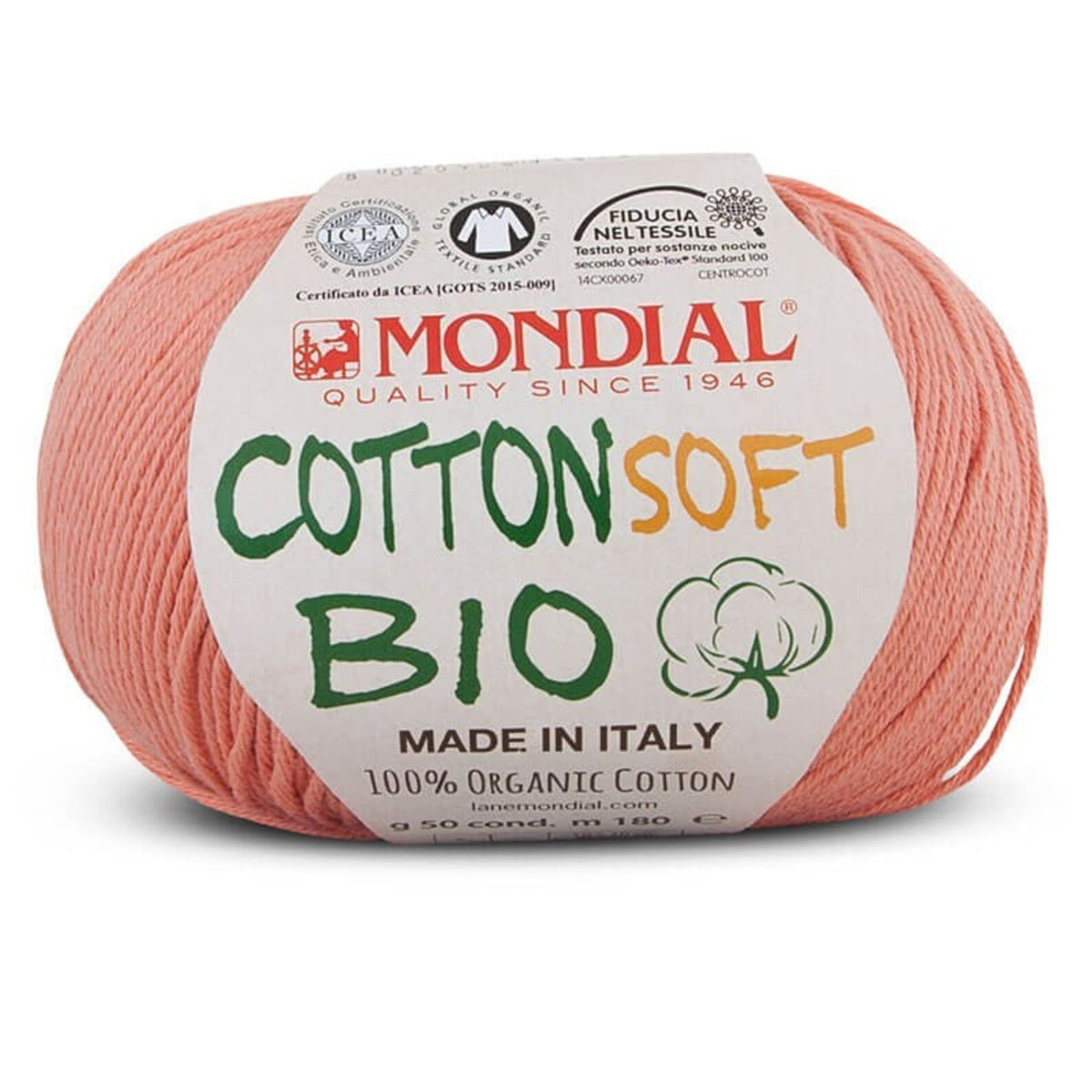 Mondial Cotton Soft Bio - Colour 0178 Peach